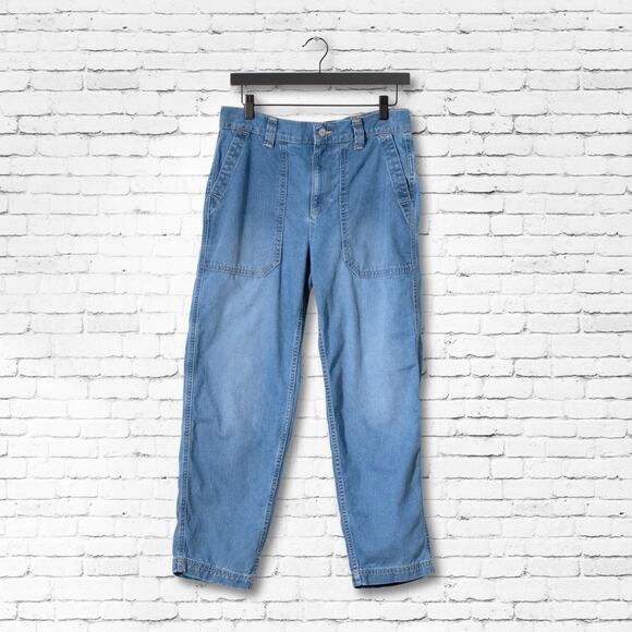 Old Navy Denim Capris - Womens Small - Blue Vintage Inspired Utility Jean Pants - Picture 1 of 5